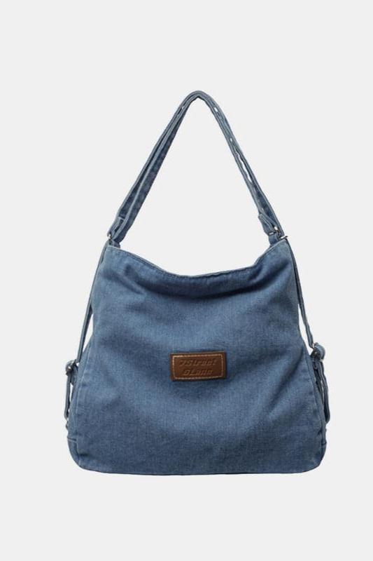 Adjustable Strap Denim Shoulder Bag