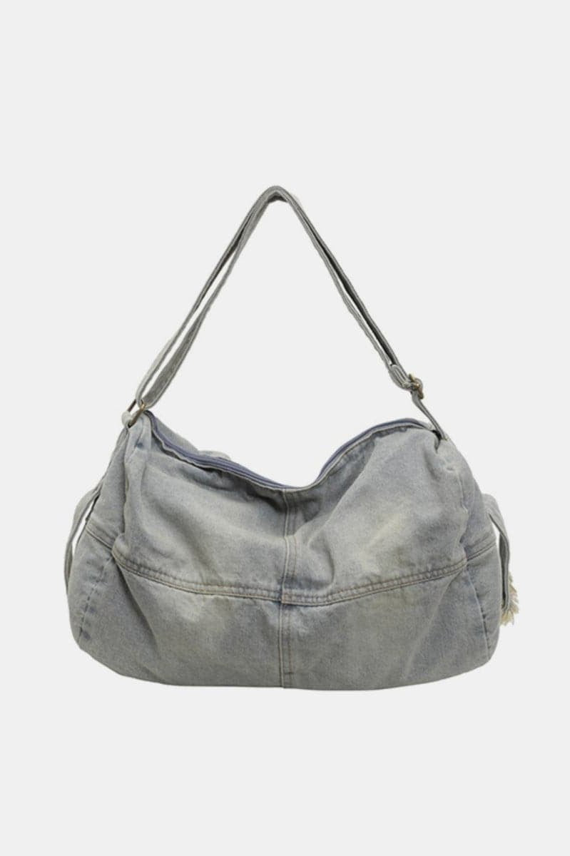 Adjustable Strap Denim Tote Bag